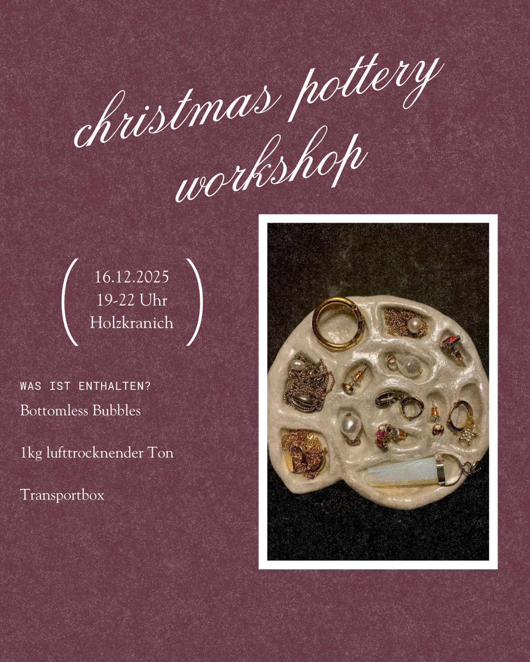 Claymoms Christmas Pottery Workshop 16.12.26